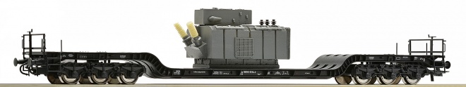 Depressed center Flat car loaded with transformer<br /><a href='images/pictures/Roco/226819.jpg' target='_blank'>Full size image</a>